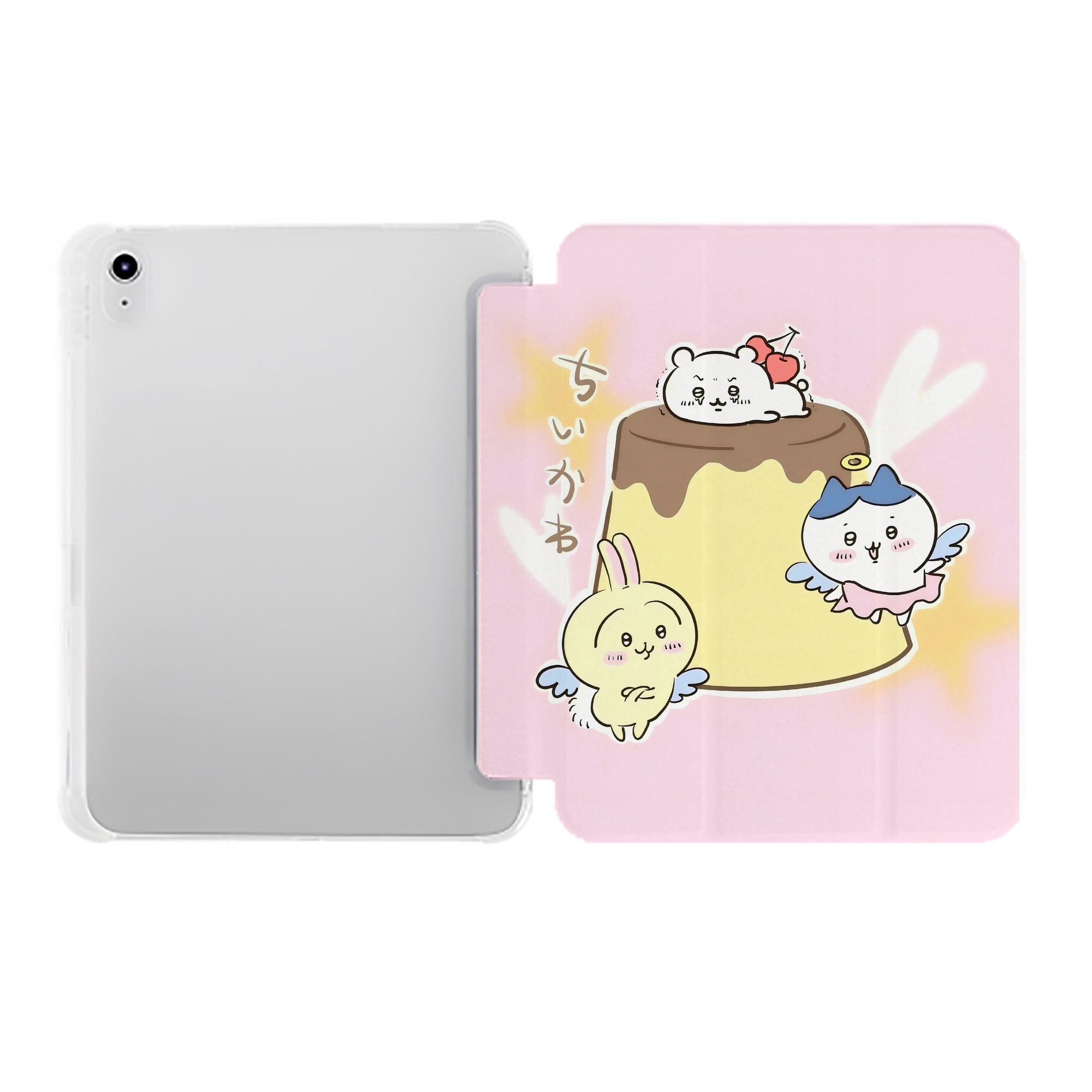 （画像用） ちいかわ Chii-kawa IPad ケース ペン収納付き 三つ折りスタンド PUレザー×シリコン 対応機種9.5/10.5/10.9インチ
